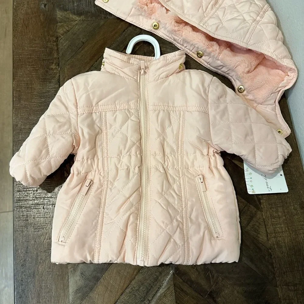 Infant Girl Puffer Coat‎ Pink 3 month